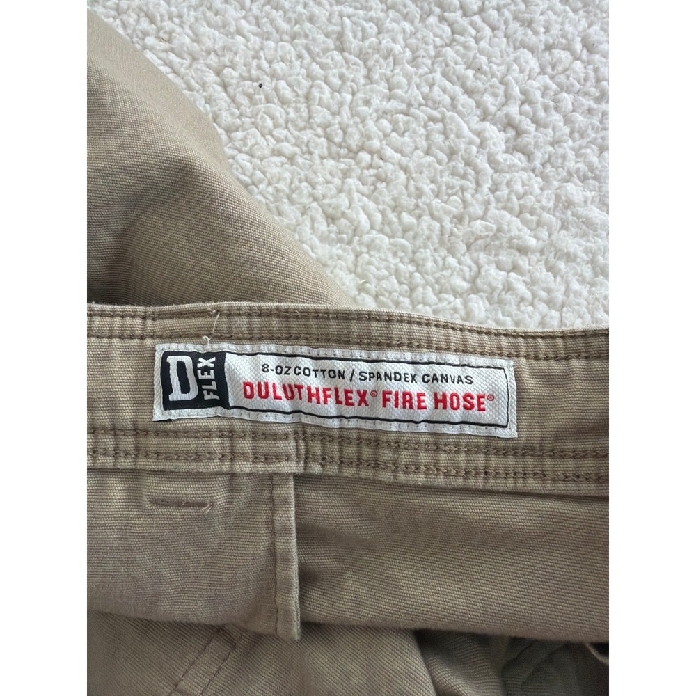 Duluth Trading Shorts Men 46 Duluthflex Fire Hose Relaxed Fit Cargo Tan Khaki 8" - Picture 3 of 8